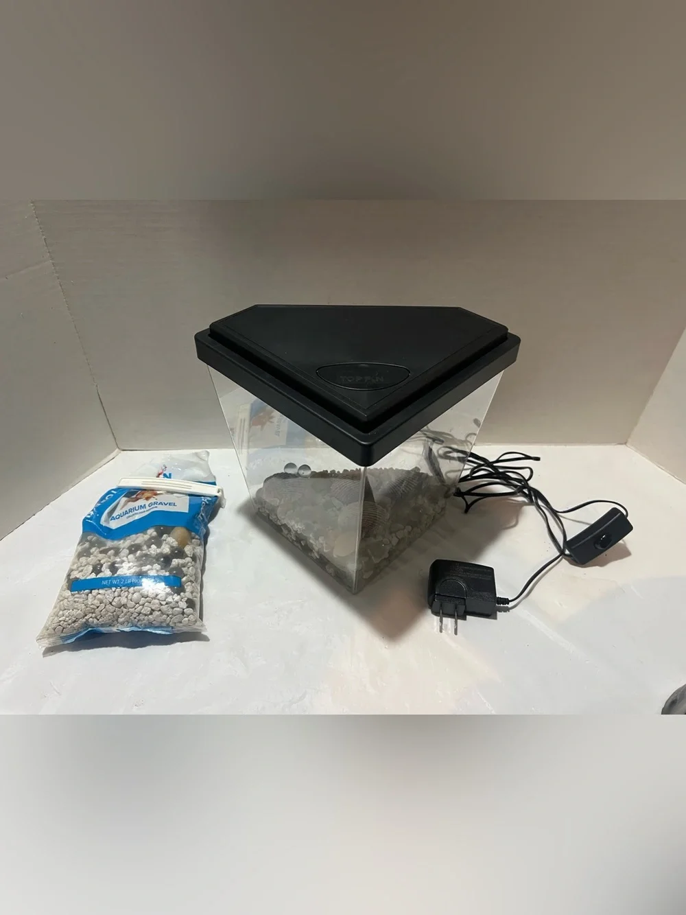 Top Fin Corner Plastic Aquarium Kit with Lid